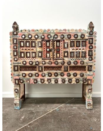 Antique Hand Carved Natural Timber Mirror console hall table