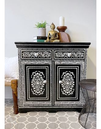 Black Bone Inlay Hand Painted Sideboard/Cabinet