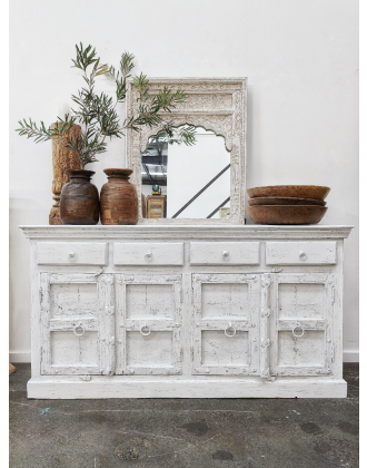 Rustic white reclaimed antique timber doors sideboard