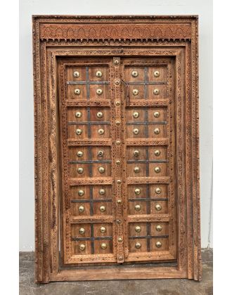Hand Carved Frame Antique Timber Metal Detail Indian Doors