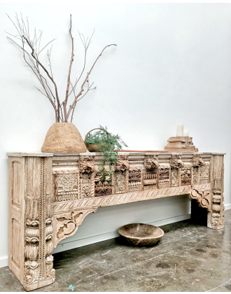 Indian Reclaimed Antique Timber Hand Carved Console Hall Table
