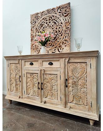 Handcarved French Provincial Shabby Chic Buffet Sideboard