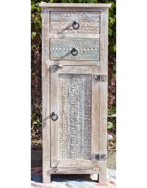 Shabby Chic Hand Carved Timber Tallboy Cabinet