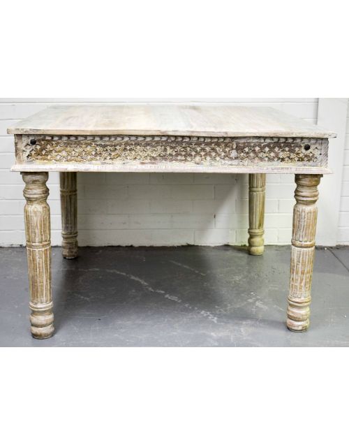 Hand Carved Shabby Chic Dining Table (4 Seat)