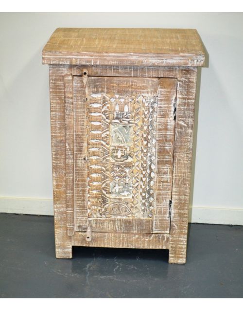 Hand Carved Shabby Chic Bedside/Side Table