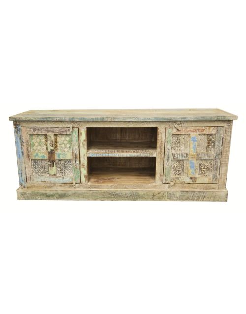 Hand Carved Shabby Chic TV Unit