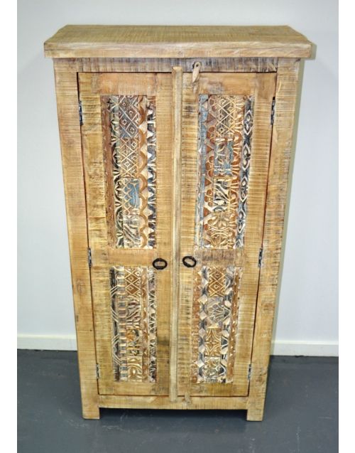 Hand Carved Shabby Chic Wardrobe Cabinet