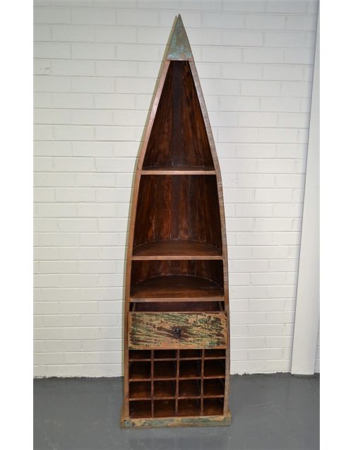 Reclaimed Timber Boat Wine Storage Cabinet