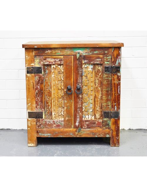 Reclaimed Timber Hand Carved Cabinet Vanity