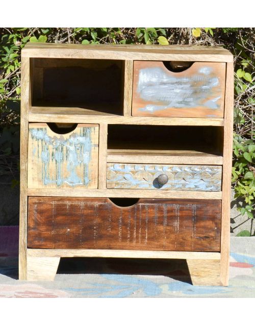 Scandinavian Timber Multi-drawer Vintage Bedside Cabinet
