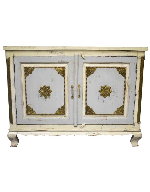 French Shabby Chic Brass Fitted Sideboard Cabinet