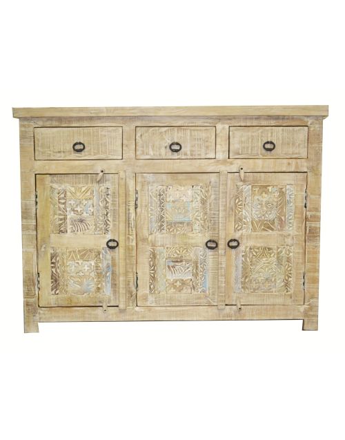 Hand Carved Shabby Chic Sideboard