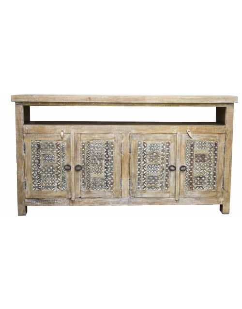 Hand Carved Shabby Chic High Entertainment Unit /Sideboard