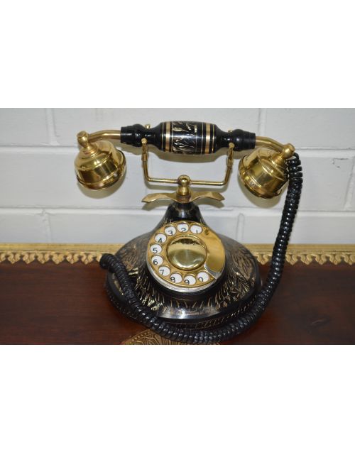 Indian Antique Brass Rotary Dial Telephone