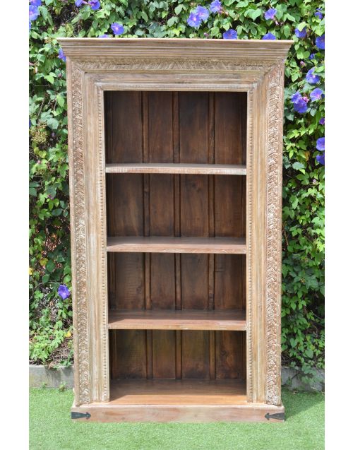 Reclaimed Timber Antique Carved Shabby Chic Bookshelf