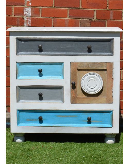 French Provincial Shabby Chic Painted Sideboard Cabinet