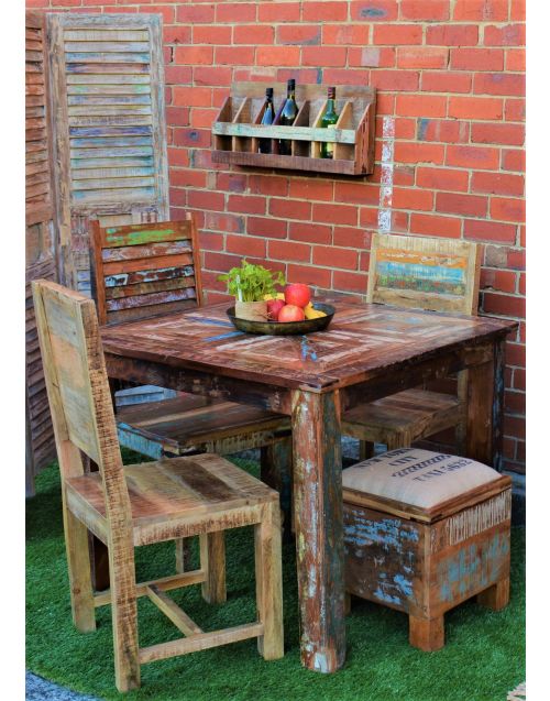 Reclaimed Timber Distressed Country Dining Table (4 Seat) 