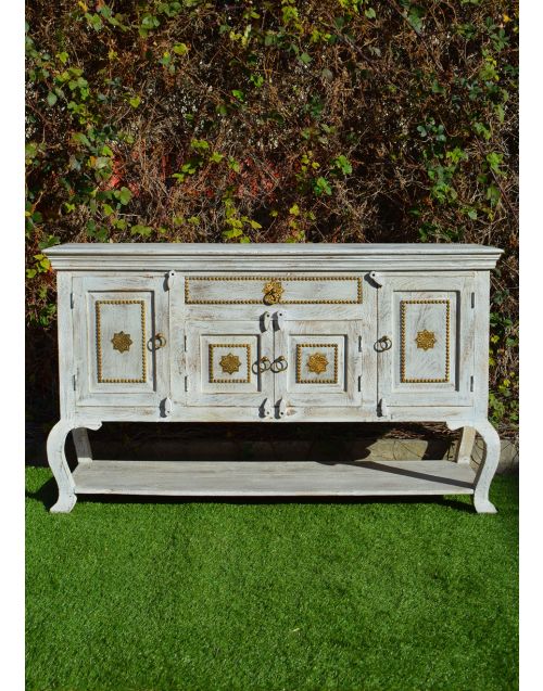 French Provincial Sandblasted Shabby Chic Buffet Table